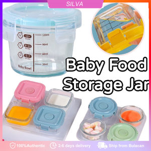3PCS Portable Baby Glass Food Box Storage Freezer and Heat-resistant Storage Sealed Storage Box
