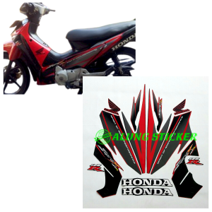 STIKER STRIPING LIS LES BODY MOTOR SUPRA X 125R 2005 WARNA HITAM-MERAH 1SET STANDAR