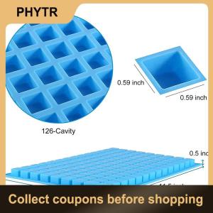 【PHYTR】 126 Cavity Square Candy Molds Silicone Mold for Hard Candy Chocolate Ganache