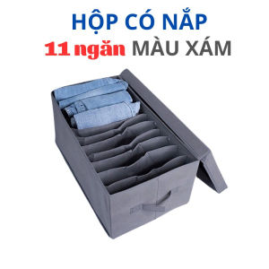 Hộp đựng quần áo 11 ngăn CÓ NẮP Hộp vải đựng đồ đa năng Túi xếp quần áo chia ngăn