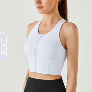 Lulu phụ nữ dây kéo phía trước đồ lót thể thao cao sức mạnh chống sốc Lycra hình chữ H vẻ đẹp trở lại tập luyện Lulu yoga