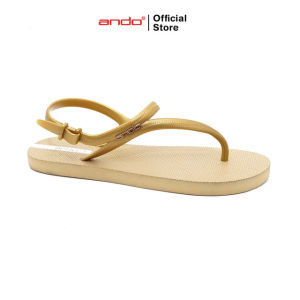 Ando Official Sandal Jepit Nora Wanita Dewasa - Beige/Emas