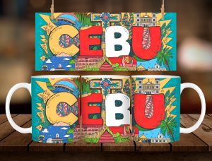 * 1 PC MUG WITH BOX * CEBU DESIGN Mug Souvenir 11oz with box