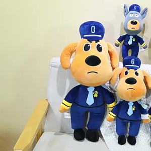 Security Chief Labrador Plush Toy Pilot Dog Stuffed Animal Commander Dog Doll Pillow Childrens Gift