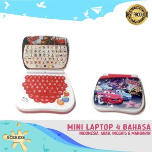 Mini Laptop 4 Bahasa 4 In 1 Mainan Edukasi Alat Bantu Belajar Anak Gambar Karakter - Acekids