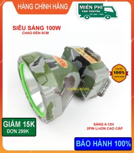 Đèn pin đội đầu 802 LED 100w siêu sáng chống nước ánh sáng Vàng hoặc Trắng đèn thợ mỏ đi rừng đi câu đi biển đi soi ếch (Có Sẵn)