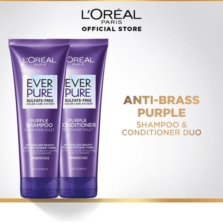 LOreal Paris Ever Pure Purple Shampoo and Conditioner Set (200mL LOreal Paris Ever Pure Purple Shampoo and Conditioner Set (200mL