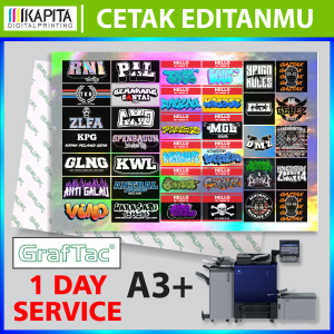 (Cetak Desainmu disini) Sticker Hologram Graftac Hello My Name is | stiker Tagging sticker graffiti sticker throw up sticker Vandal stiker slap Setiker Logo hypebeast