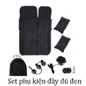 Đệm hơi ô tô xe 7 chỗ SUV 3 hàng ghế kích thước 174x118cm kèm bơm và 2 gối 3 màu thời trang 6 buồng khí thông minh