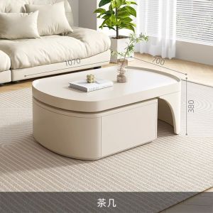 Cream wind tea table multifunctional retractable table living room household modern simple senior sense dining table net red tea table