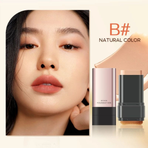 Dual-ended Foundation Stick with Brush Head Providing Hydrating Lightweight No Creasing Concealer Lasting Makeup