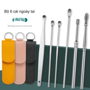 Bộ Bao Da Dụng Cụ Lấy Ráy Tai 6 Món Chuyên Dụng Cho Người Lớn Và Trẻ Em PVN6239