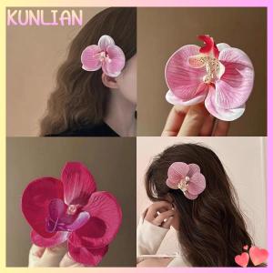 [KUNLIAN] Hàn Quốc Ngọt Ngào Phong Lan Tóc Clip Cho Người Phụ Nữ Nhân Tạo Hoa Kẹp Tóc Barrettes Clip Wedding Party Mũ Nón Phụ Kiện Quà Tặng