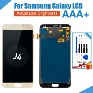 จอ LCD ขนาด5.5นิ้วสำหรับ SAMSUNG Galaxy J4 2018 J400 SM-J400G J400M J400F หน้าจอสัมผัสสำหรับเปลี่ยนชุดประกอบดิจิไทเซอร์ + กาว