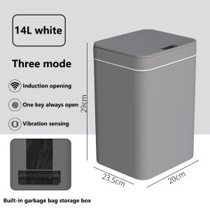 Konco Smart Trash Can Bathroom Garbage Can with Motion Sensor Lid14L No Touch Kitchen Trashcanfor BedroomRVToiletLaundryOffice