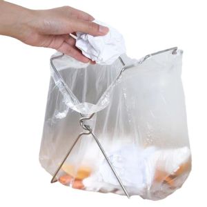 OKKFINE Foldable Trash Rack Stainless Steel Multifunctional Kitchen Garbage Bin  Floor-standing Garbage Can