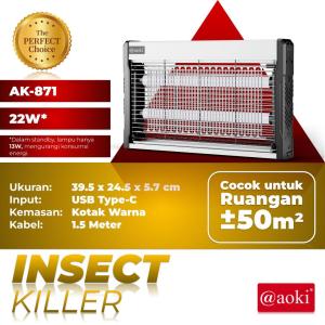 AOKI Insect Killer Mosquito Killer Perangkap Nyamuk Lalat Bug Zapper Lampu UV 22/30 Watt - Ss
