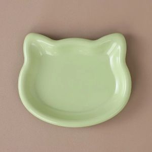 INVADER Cat Shape Cat Bowl Anti-Fall Flip Plastic Cat Plates Cute Non-slip Cat Food Bowl Pet Feeding