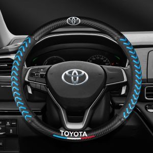 NEW Toyota CAR Carbon Fiber Steering Wheel Cover Penutup Stereng Vios Altis Avanza Vellfire Innova Hilux ncp93 Wish Hilux Yaris Rush Corolla Cross Avanza Innova Veloz Fortuner Alphard Altis Camry bZ4X RAV4 Harrier REVO Wigo Wish