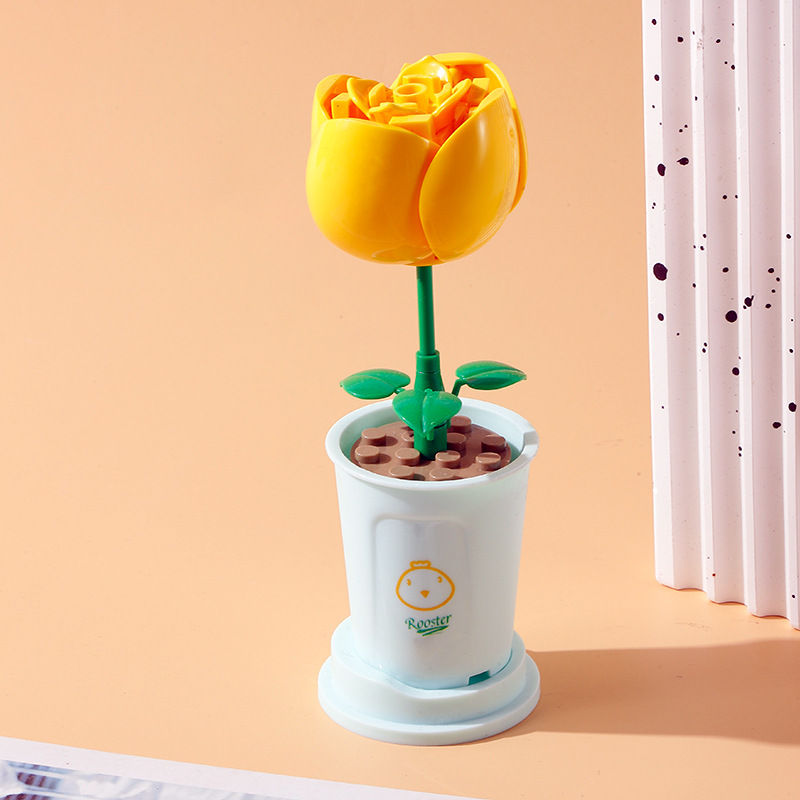 Mini Nano Flower Pot Building Blocks Set Model Table Decor Gift_voghion.com