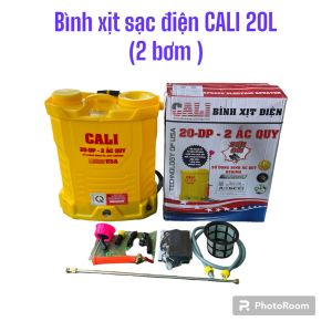 Bình xịt điện Cali 20 DP Vàng (20 lít bơm đôi Acquy lớn 12V-12AH)