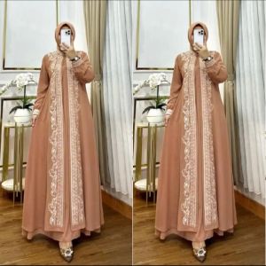 SARAH DRESS Gamis Wanita Dewasa Terbaru 2024 Elegan Gamis Remaja Kekinian Viral Gamis Modern Lebaran Mewah Dress Muslimah Model Baru