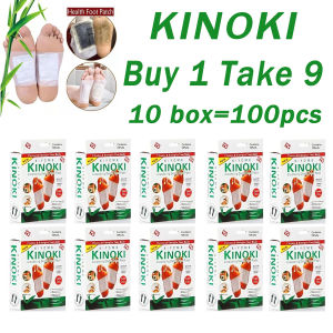 10boxs(100pcs）Original Kinoki Cleansing Detox Foot Pads Organic Herbal CIeansing Patches(white Box)