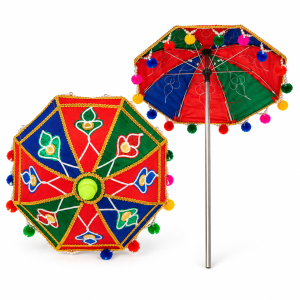 Decorative Umbrella for Ganesha Idol | Chatri for Ganesh Chaturthi Pooja & Festival Decor | Mandap Temple & Home Decoration (27×14 Inches | 1 Pc)
