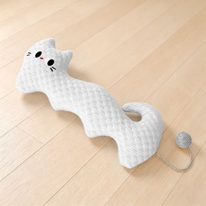 BESTWEST Long Strip Pet Cooling Pillow with Sisal Ball Breathable Cat Sleeping Pillow Dog Bed Pillow Comfortable Cat Shaped Pillow Deep Sleep