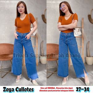 Tolly - (FREE BELT) KULOT JEANS ZOYA / KULOT JEANS KANTONG / KULOT JEANS BELAH