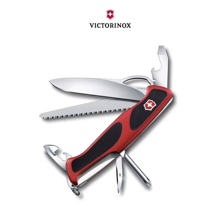 Victorinox มีดพับ Swiss Army Knives ( L ) -  Large Pocket Knives , Ranger 78 M Grip , Red/Black ( 0.9663.MC )