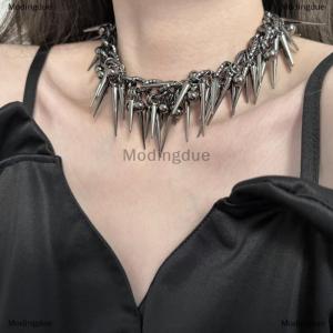 [COD] Modingdue Punk Retro Thorn Thick Necklace Fashionable Men Women Choker Hip-Hop Personality Couple Jewelry Accessories Gift