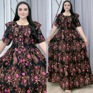 Pakaian Wanita Marimar Pita Siti Aisyah – Dress Katun Rayon Mayung Cantik Pita Dada Lengan Pendek Elegan LD 110