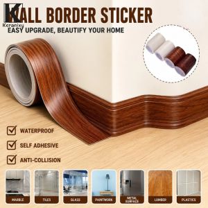 Keranixy 10M Border Wall Sticker Waterproof Self Adhesive Anti-collision Top Corner Line Wall Edge Strip