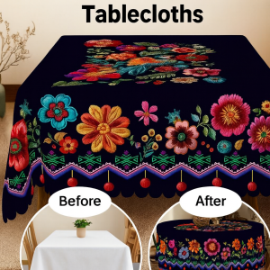 Black Luxury Cloth Bright Flower Style