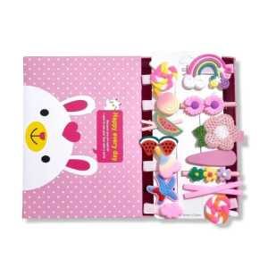 INDO - Set Aksesoris Rambut Lucu Anak / Paket Jepitan Rambut Karet Pita Free Box