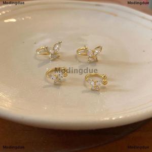 [COD] Modingdue 1Pair Shinning Zircon Big Small Butterfly Ear Clip Earrings No Ear Cuff Women Ear Wrap