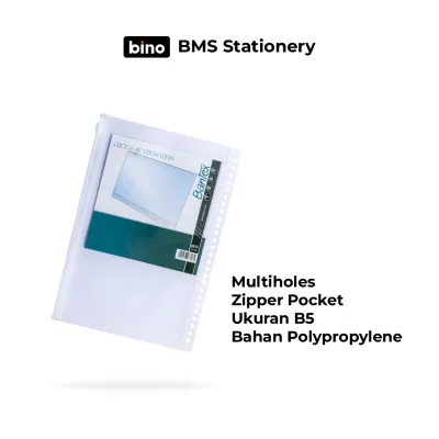 [BMS Stationery] Bantex Zip Pocket Untuk Multiring Binder | Multiholes Zipper Pocket | Ukuran A5 / B5 | 8072 8073