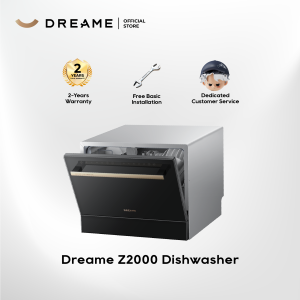 Dreame Z2000 Dishwasher | PTC Hot Air Drying | UV Sterilization | 72°C Hot Dual Spray | Compact Tabletop | 7.1L