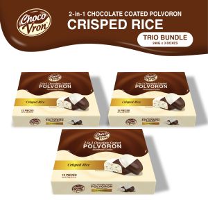 ChocoVron Gift Box 2 in 1 Chocolate Coated Crisped Rice Polvoron 240g Trio Bundle