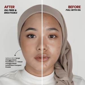 Lumecolors Paket Hemat Bundling Foundation + Compact Powder + Beauty Blender