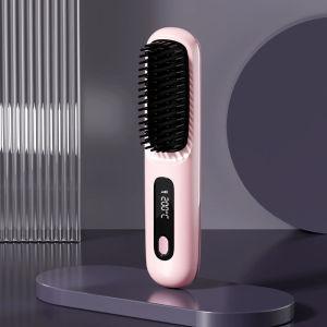 New LCD wireless straightening comb rechargeable ceramic electronic comb MINI straightener portable and non damaging hair comb