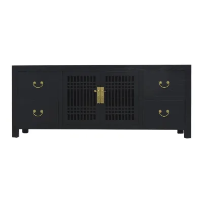TV Console Lattice 1.8m Black Wash