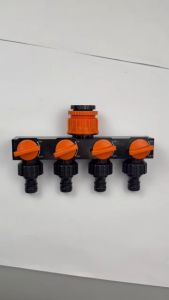 4 Way Garden Hose Splitter Connector with Independent Valve Control