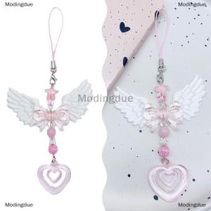 [COD] Modingdue Lovely Wings Bow Heart Mobile Strap Phone Pendant Chain For Girls Women Fashion Sweet Keychain Bags Decorative Accessories Gifts