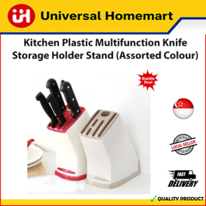 [SG SHOP SELLER] Kitchen Plastic Multifunction Knife Storage Holder Stand (Assorted Colour)