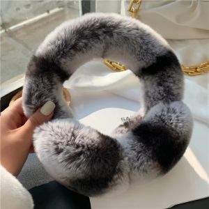 Winter Ear Muffs For Women Winter EarWarmers Soft Warm Cable Furry Real Rex Rabbit Ear Covers For Cold Weather2026