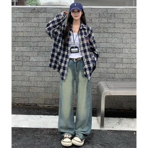 กางเกงขายาวผู้หญิง กางเกงยีนส์สีสนิม เเฟชั่น เท่ห์ๆ สไตล์เกาหลี สินค้าถ่ายจากงานตริง ตรงปกมาก พร้อมจัดส่ง🌷🌼💎