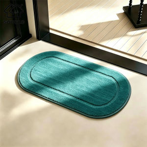 Socone 50x80cm Bath Rug Soft Absorbent Solid Color Floor Mat Indoor Home Decor for Shower Room Entryway