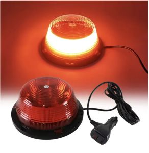 LED Strobe Beacon Light Rooftop Hazard Red Amber Traffic Lamp 10W 12V-80V Flash Rotating Emergency Warning Light Safety Lamp